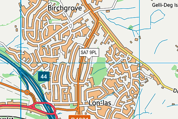 SA7 9PL map - OS VectorMap District (Ordnance Survey)