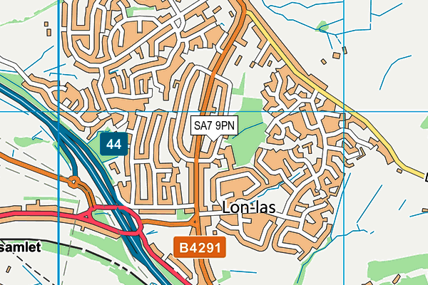 SA7 9PN map - OS VectorMap District (Ordnance Survey)