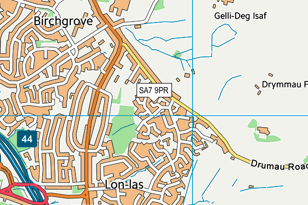 SA7 9PR map - OS VectorMap District (Ordnance Survey)