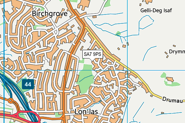 SA7 9PS map - OS VectorMap District (Ordnance Survey)