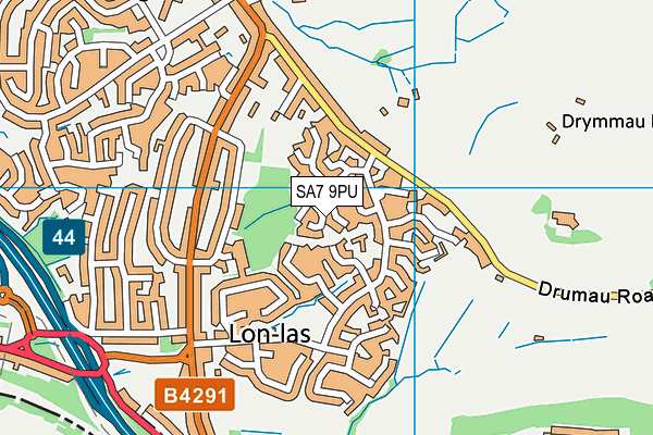 SA7 9PU map - OS VectorMap District (Ordnance Survey)