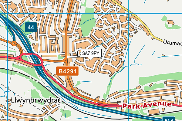 SA7 9PY map - OS VectorMap District (Ordnance Survey)