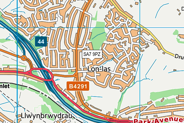 SA7 9PZ map - OS VectorMap District (Ordnance Survey)