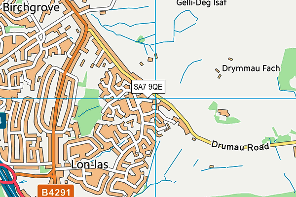 SA7 9QE map - OS VectorMap District (Ordnance Survey)