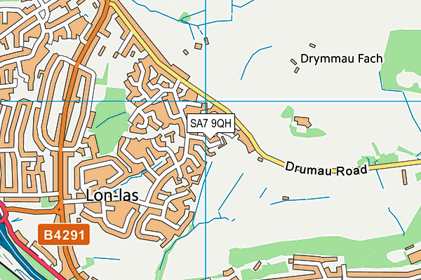 SA7 9QH map - OS VectorMap District (Ordnance Survey)