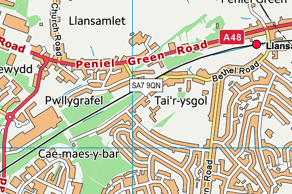 SA7 9QN map - OS VectorMap District (Ordnance Survey)