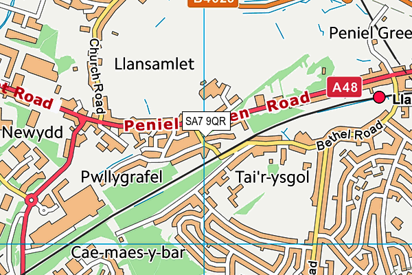 SA7 9QR map - OS VectorMap District (Ordnance Survey)