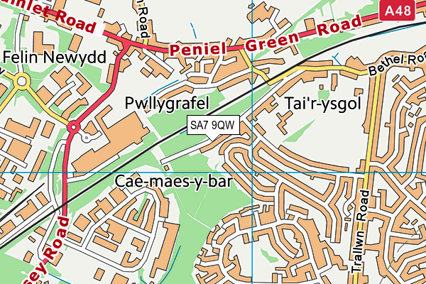 SA7 9QW map - OS VectorMap District (Ordnance Survey)