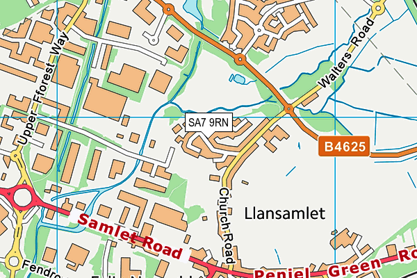 SA7 9RN map - OS VectorMap District (Ordnance Survey)