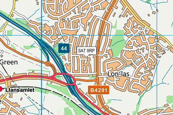 SA7 9RP map - OS VectorMap District (Ordnance Survey)