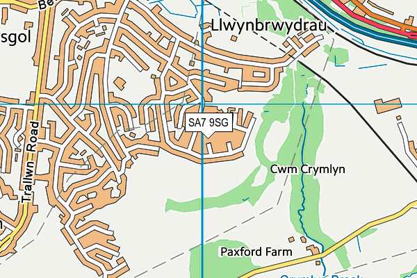 SA7 9SG map - OS VectorMap District (Ordnance Survey)