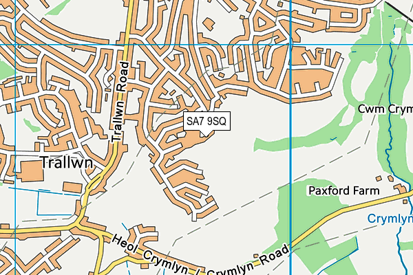 SA7 9SQ map - OS VectorMap District (Ordnance Survey)