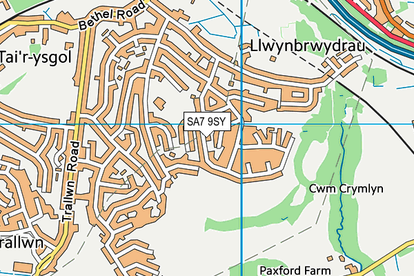 SA7 9SY map - OS VectorMap District (Ordnance Survey)