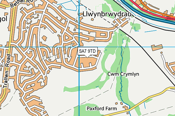 SA7 9TD map - OS VectorMap District (Ordnance Survey)