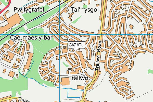 SA7 9TL map - OS VectorMap District (Ordnance Survey)