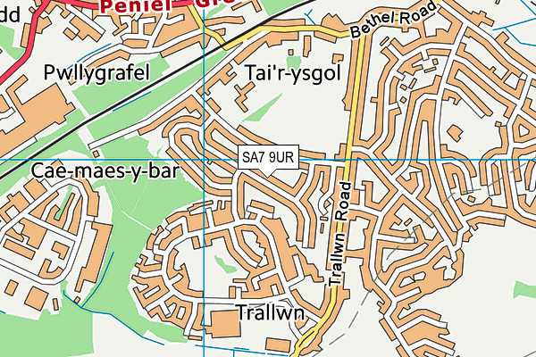 SA7 9UR map - OS VectorMap District (Ordnance Survey)