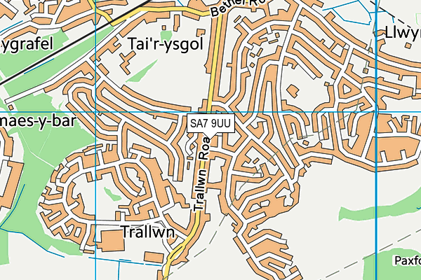 SA7 9UU map - OS VectorMap District (Ordnance Survey)