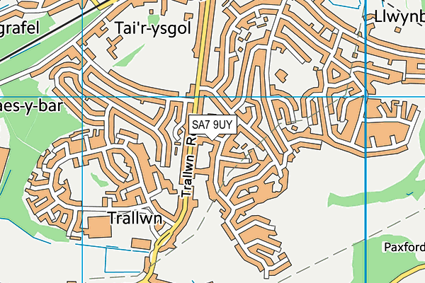 SA7 9UY map - OS VectorMap District (Ordnance Survey)