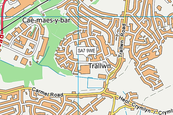 SA7 9WE map - OS VectorMap District (Ordnance Survey)