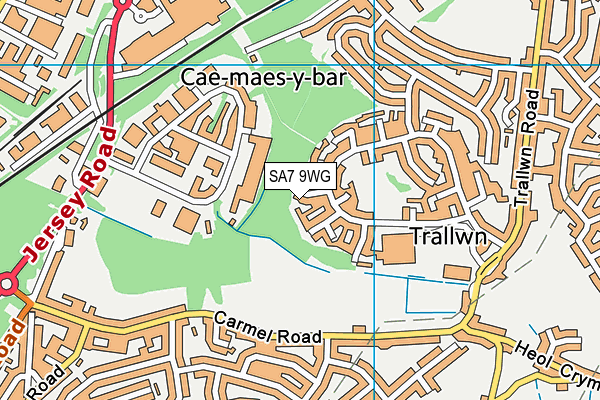 SA7 9WG map - OS VectorMap District (Ordnance Survey)