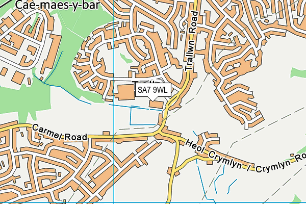 SA7 9WL map - OS VectorMap District (Ordnance Survey)