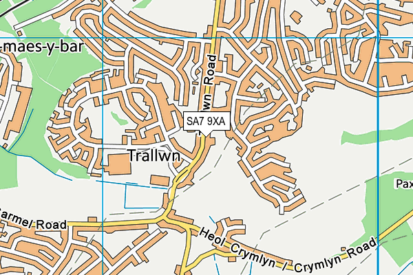 SA7 9XA map - OS VectorMap District (Ordnance Survey)