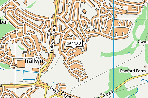 SA7 9XD map - OS VectorMap District (Ordnance Survey)