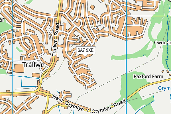 SA7 9XE map - OS VectorMap District (Ordnance Survey)