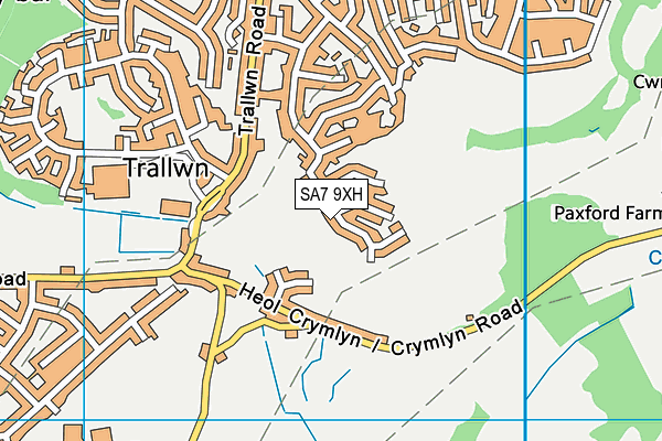 SA7 9XH map - OS VectorMap District (Ordnance Survey)