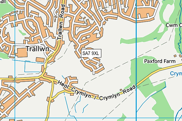 SA7 9XL map - OS VectorMap District (Ordnance Survey)