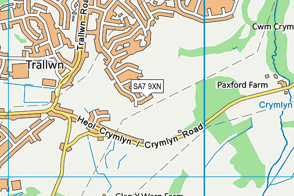 SA7 9XN map - OS VectorMap District (Ordnance Survey)