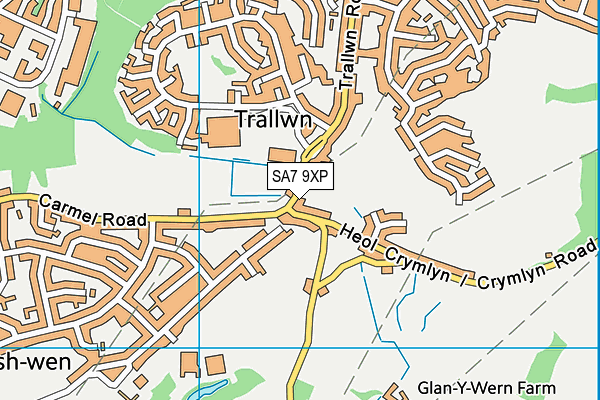 SA7 9XP map - OS VectorMap District (Ordnance Survey)