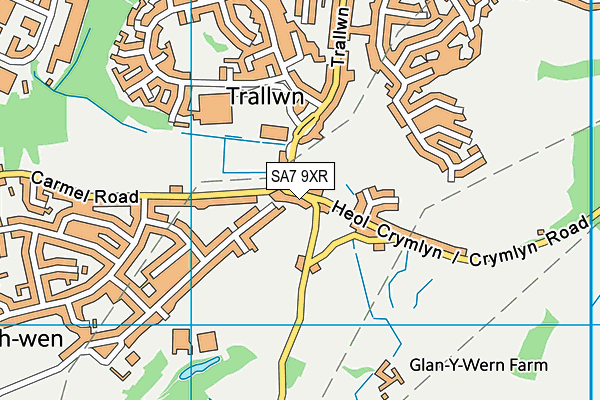 SA7 9XR map - OS VectorMap District (Ordnance Survey)