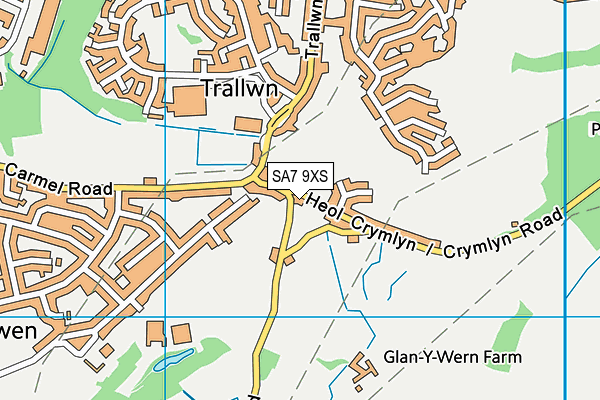 SA7 9XS map - OS VectorMap District (Ordnance Survey)