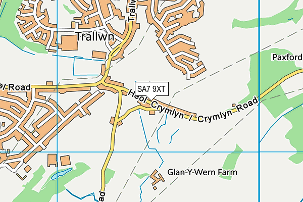 SA7 9XT map - OS VectorMap District (Ordnance Survey)