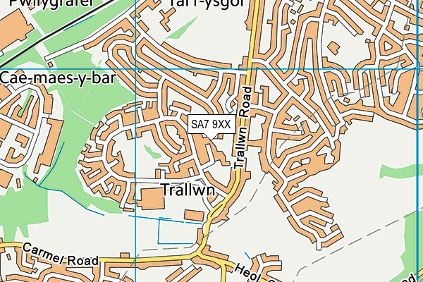 SA7 9XX map - OS VectorMap District (Ordnance Survey)