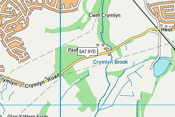 SA7 9YD map - OS VectorMap District (Ordnance Survey)