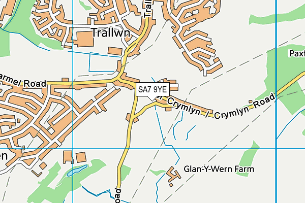 SA7 9YE map - OS VectorMap District (Ordnance Survey)