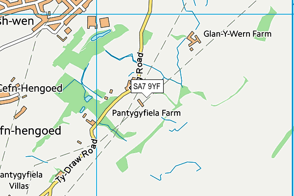 SA7 9YF map - OS VectorMap District (Ordnance Survey)