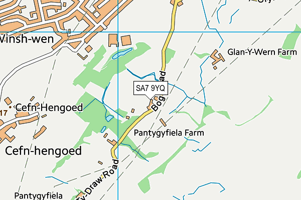 SA7 9YQ map - OS VectorMap District (Ordnance Survey)