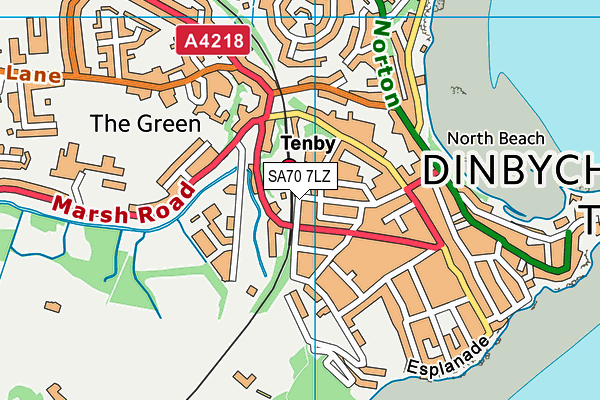 SA70 7LZ map - OS VectorMap District (Ordnance Survey)