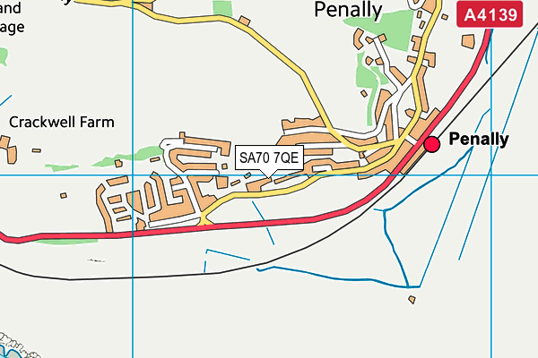 SA70 7QE map - OS VectorMap District (Ordnance Survey)