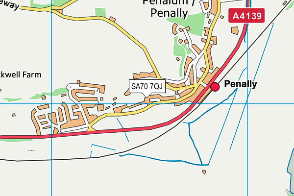 SA70 7QJ map - OS VectorMap District (Ordnance Survey)