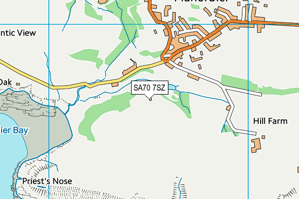 SA70 7SZ map - OS VectorMap District (Ordnance Survey)