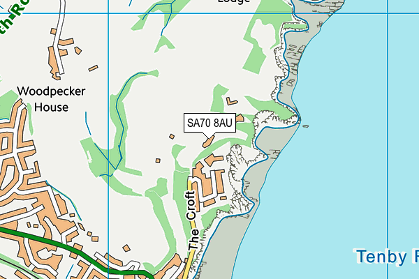 SA70 8AU map - OS VectorMap District (Ordnance Survey)