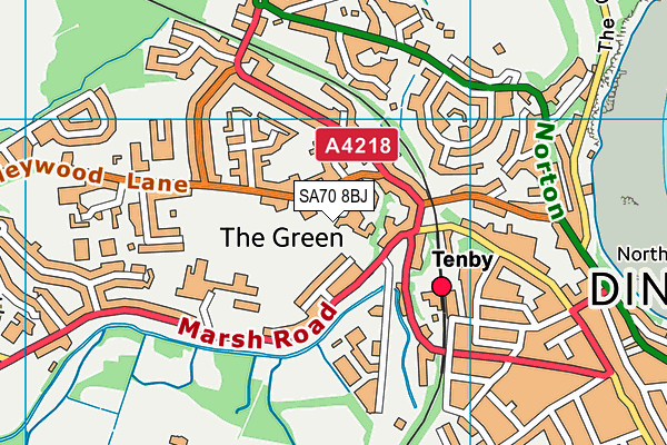 SA70 8BJ map - OS VectorMap District (Ordnance Survey)