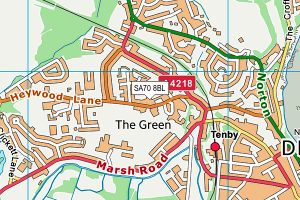 SA70 8BL map - OS VectorMap District (Ordnance Survey)