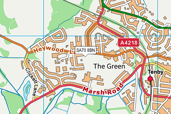 The Greenhill School map (SA70 8BN) - OS VectorMap District (Ordnance Survey)