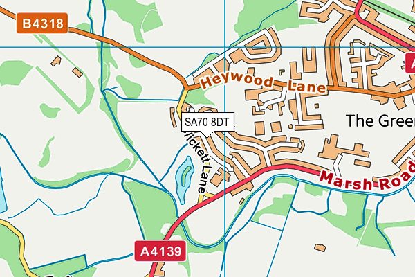 SA70 8DT map - OS VectorMap District (Ordnance Survey)