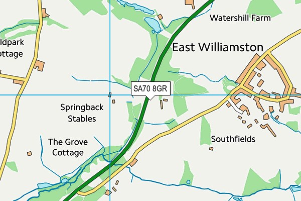 SA70 8GR map - OS VectorMap District (Ordnance Survey)